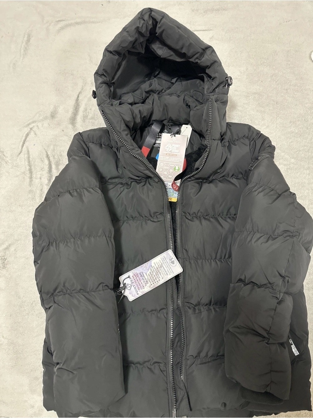 Point Zero Mens Winter Jacket Heavy Puffer Coat XL Black -30C NWT⁠